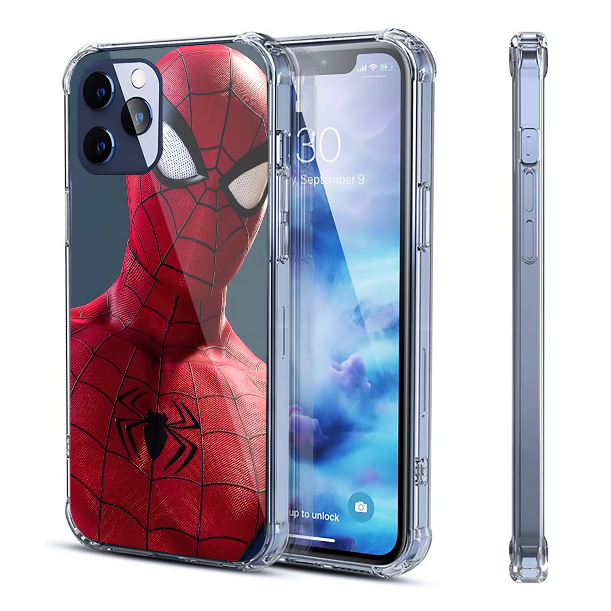 （画像用） Spider Man スパイダーマン 【iPhone 12シリーズ対応】透明スマホケース（クリアソフトケース）